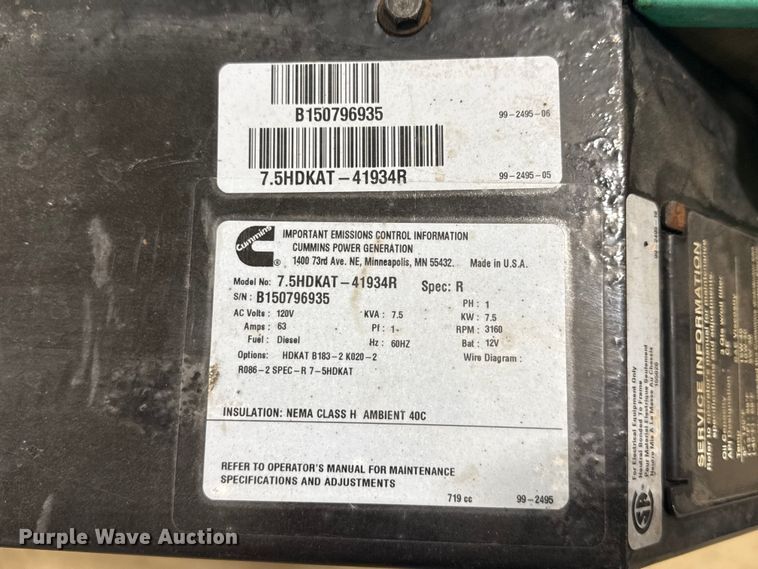 image for item ND9471 (3) Cummins Onan Commercial QD generators