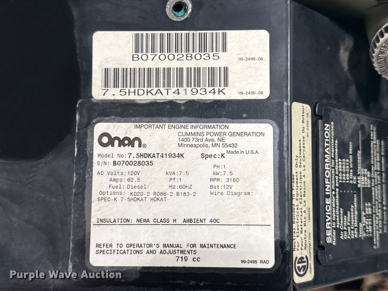 image for item ND9471 (3) Cummins Onan Commercial QD generators