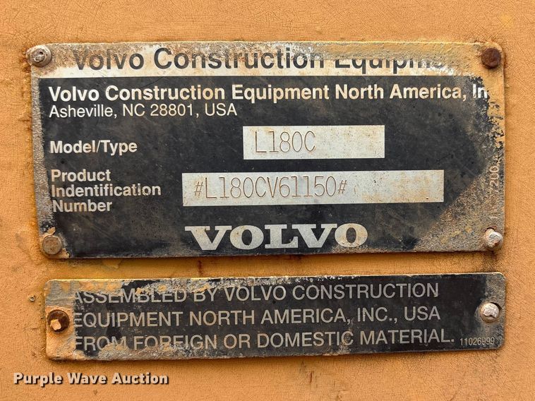 image for item YA2772 1999 Volvo L180C wheel loader