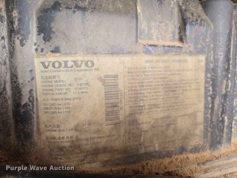 image for item YA2778 2009 Volvo L180F wheel loader