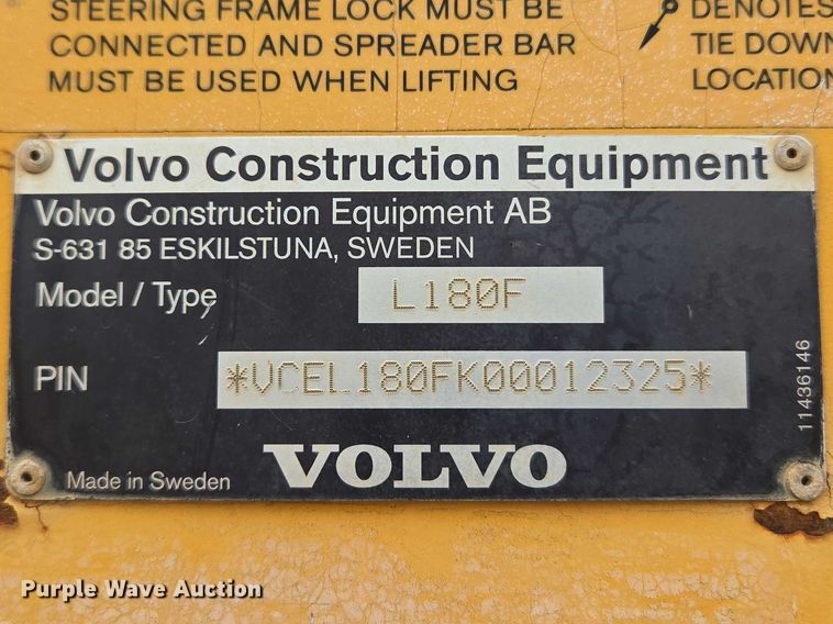 image for item YA2778 2009 Volvo L180F wheel loader
