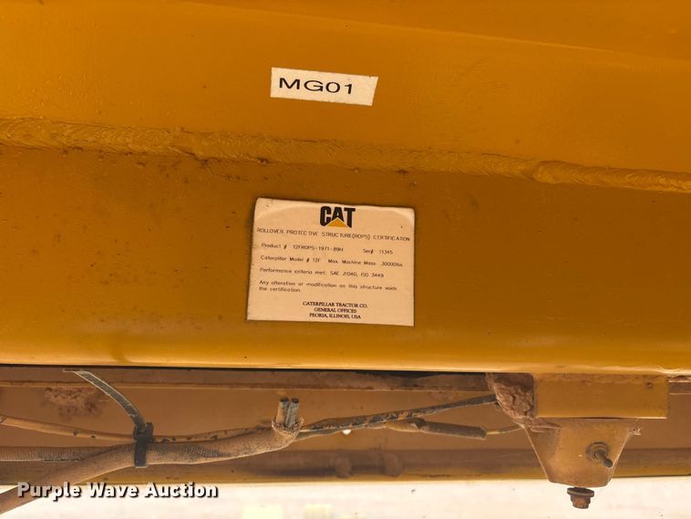 image for item YA2783 1972 Caterpillar 12F rigid frame motor grader
