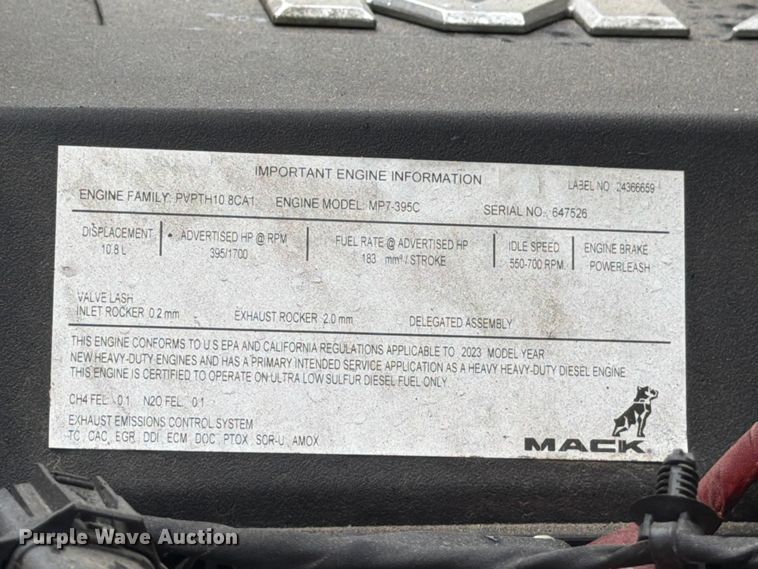 image for item YA3272 2024 Mack Granite crane truck