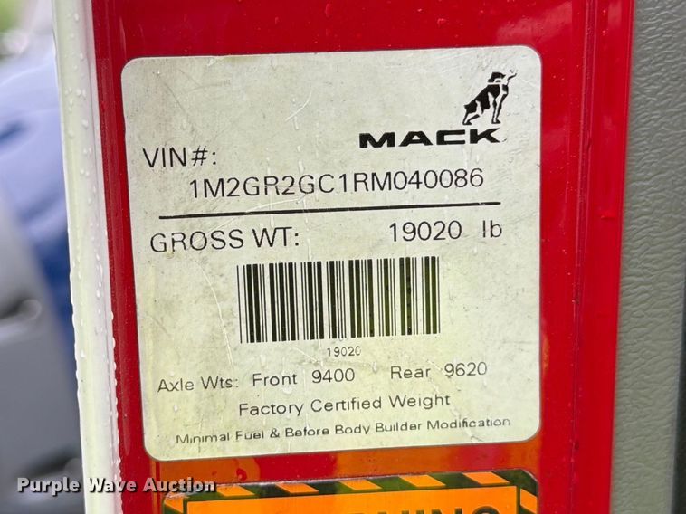image for item YA3272 2024 Mack Granite crane truck