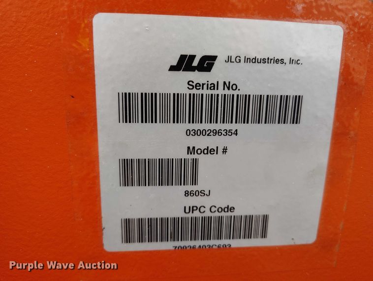 image for item YA3418 2022 JLG 860SJ boom lift
