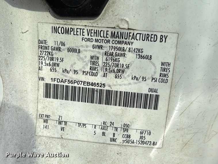 image for item DU6253 2007 Ford F550 utility / service truck