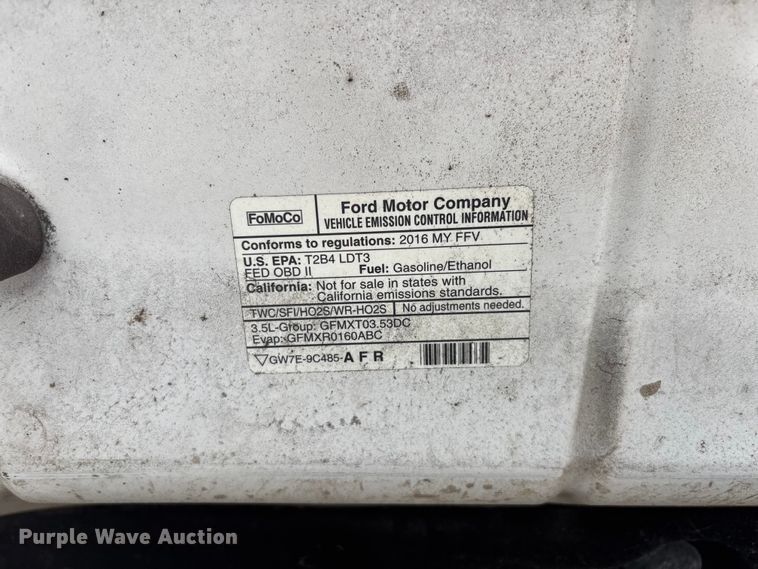 image for item DU6257 2016 Ford F150 Ext. Cab pickup truck