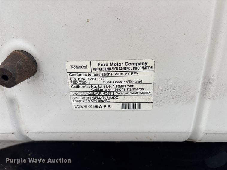 image for item DU6262 2016 Ford F150 Ext. Cab pickup truck