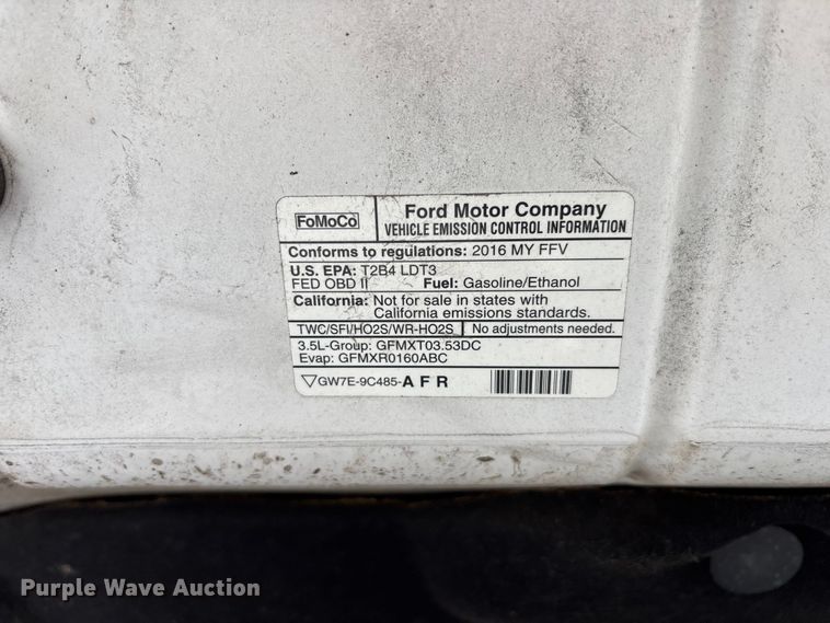 image for item DU6266 2016 Ford F150 Ext. Cab pickup truck