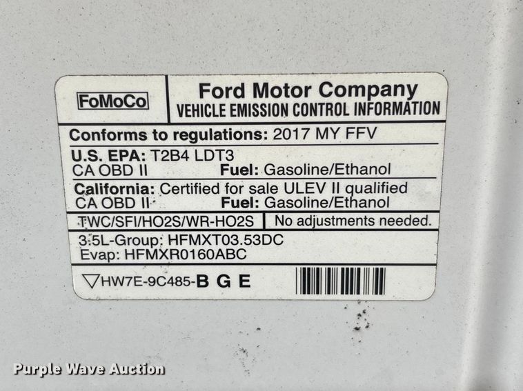 image for item DU6267 2017 Ford F-150 Ext. Cab pickup truck