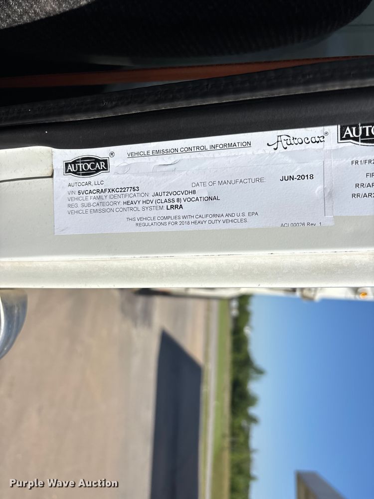 image for item DV4332 2019 Autocar Xpeditor refuse truck