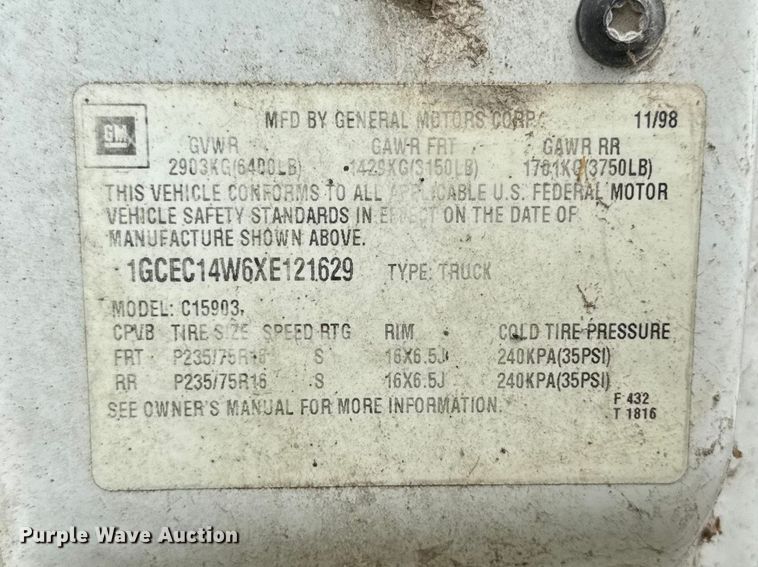 image for item EA2355 1999 Chevrolet Silverado 1500 pickup truck