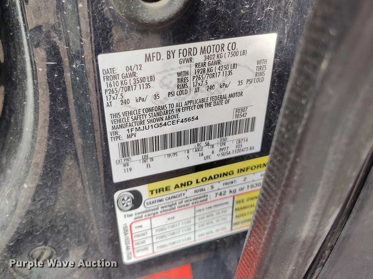 image for item ED0032 2012 Ford Expedition SUV