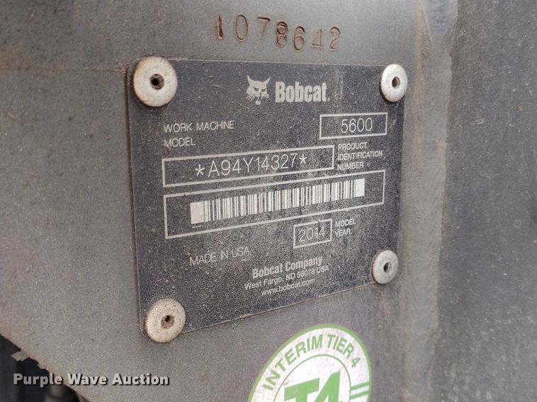 image for item ED0044 2014 Bobcat 5600 utility vehicle