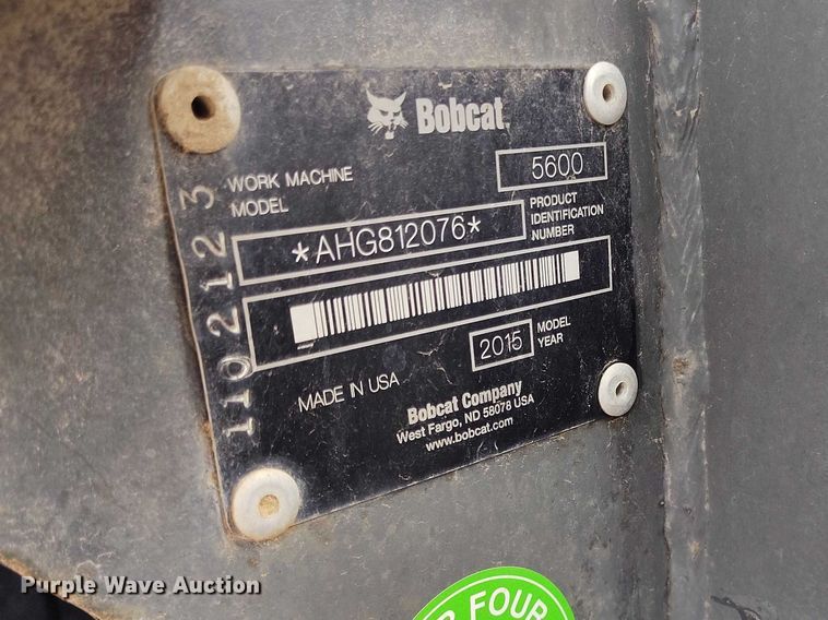 image for item ED0045 2015 Bobcat 5600 utility vehicle