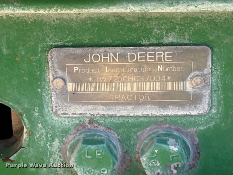 image for item EF2471 2000 John Deere 7210 MFWD tractor