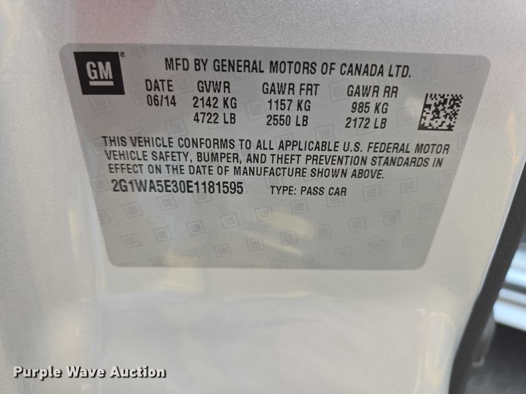 image for item ER1616 2014 Chevrolet Impala 