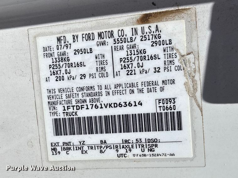image for item ET6148 1997 Ford F150 pickup truck