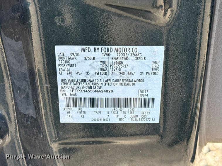 image for item ET6153 2006 Ford F150  Ext. Cab pickup truck