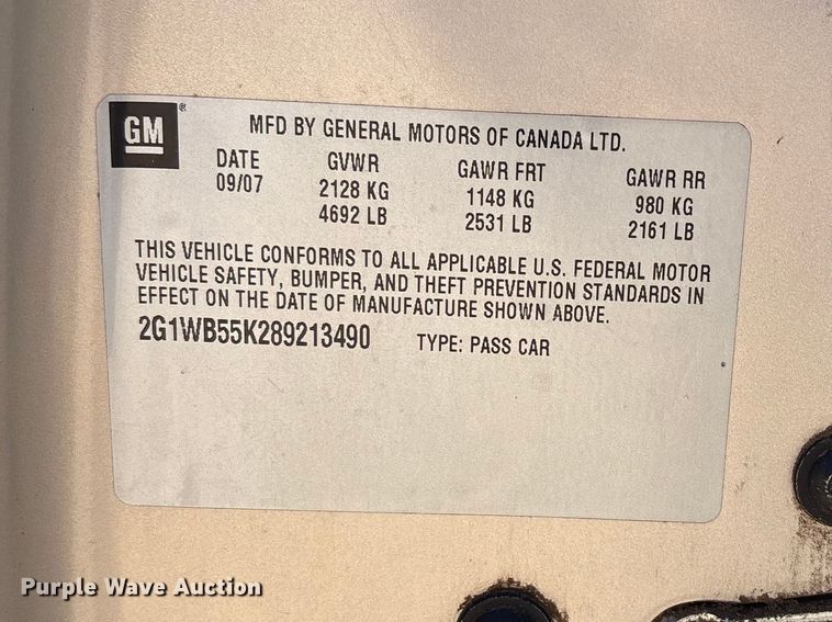 image for item ET6158 2008 Chevrolet Impala LS 