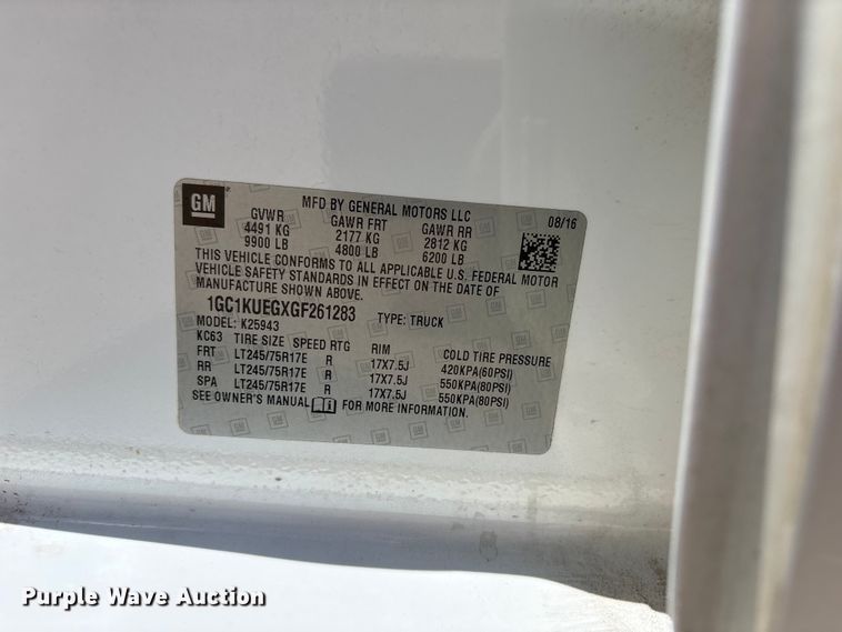 image for item ET6163 2016 Chevrolet Silverado 2500HD Crew Cab utility bed pickup truck