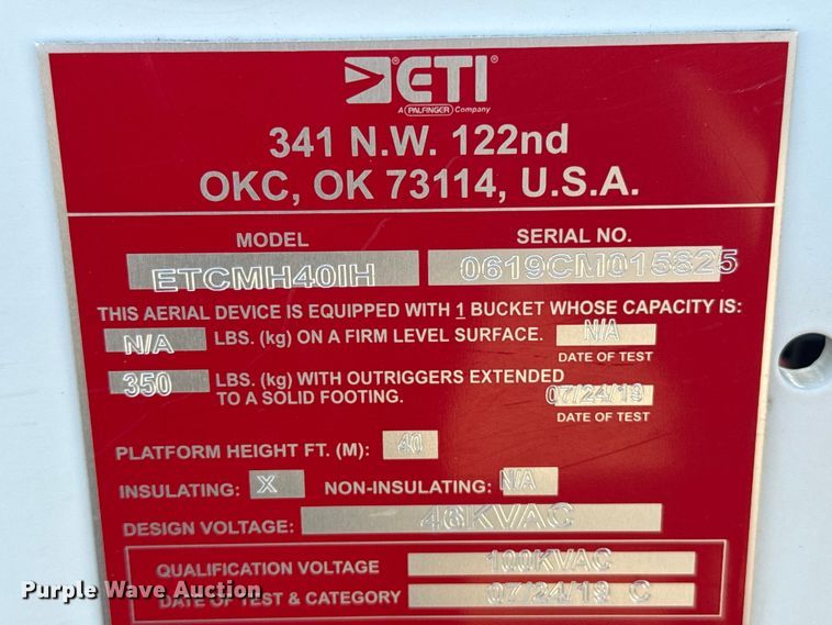 image for item ET6164 2019 Ford F550 Super Duty XL bucket truck
