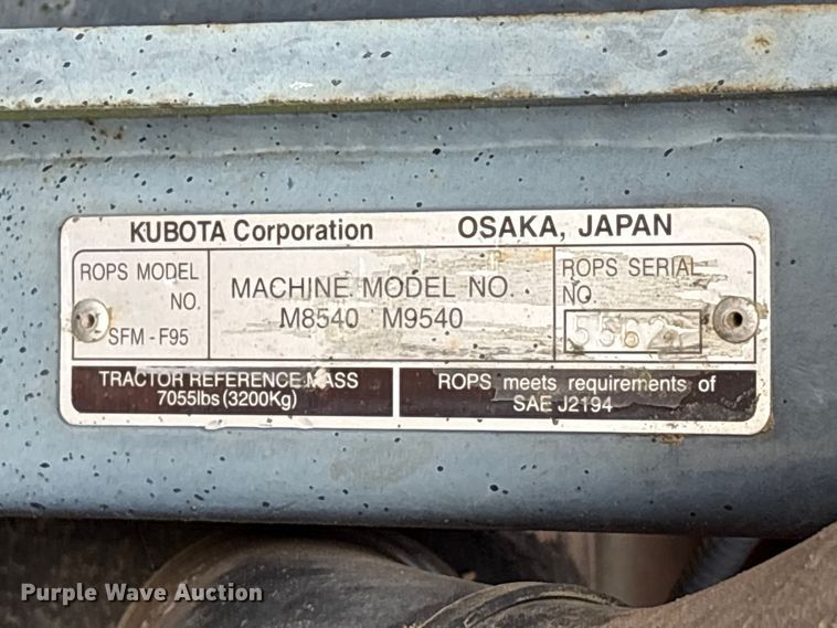 image for item EU0585 Kubota M8540 MFWD tractor