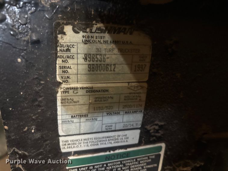 image for item EU5584 1996 Cushman 898536 spreader