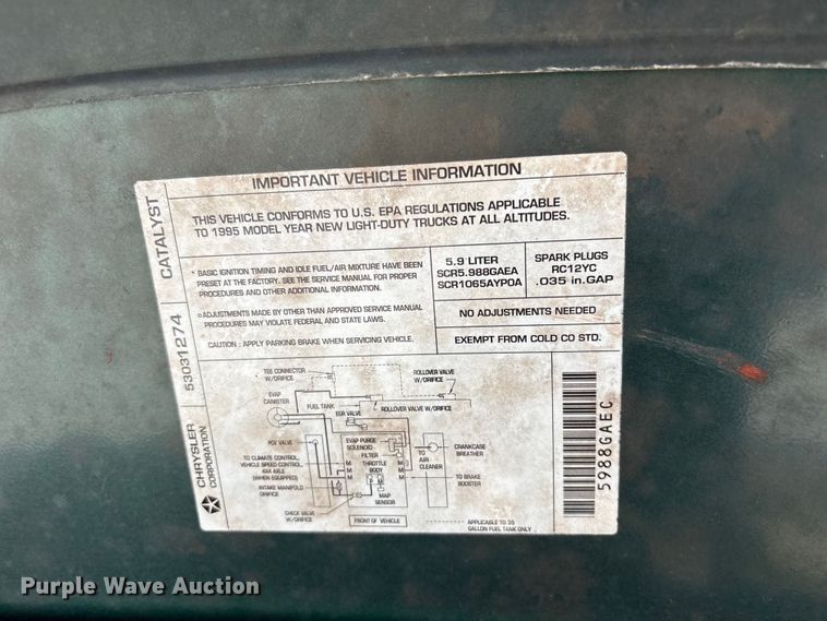 image for item EV2962 1995 Dodge Ram Wagon van