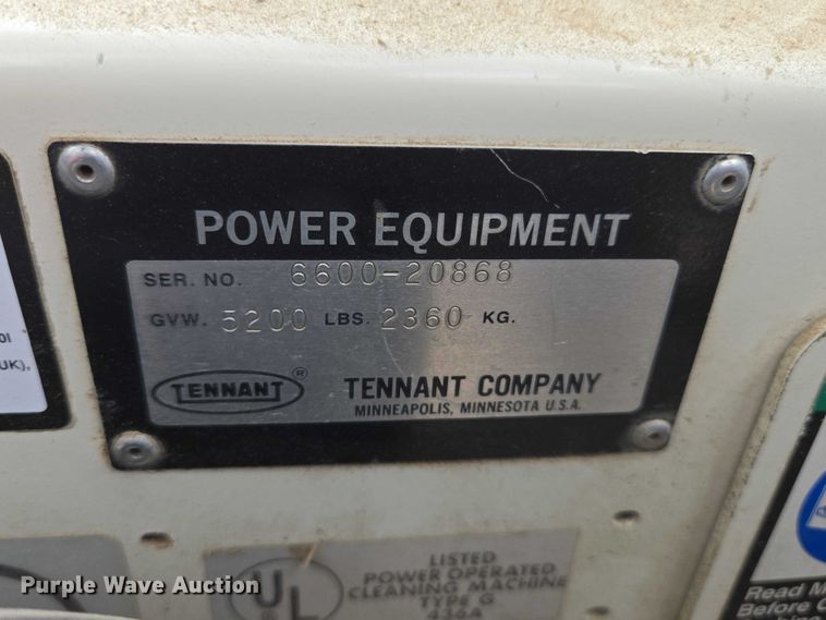 image for item EV5989 Tennant 6600 sweeper