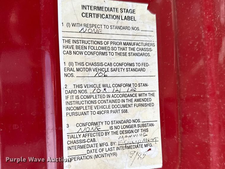 image for item FB7324 1996 Ford F700 pumper fire truck