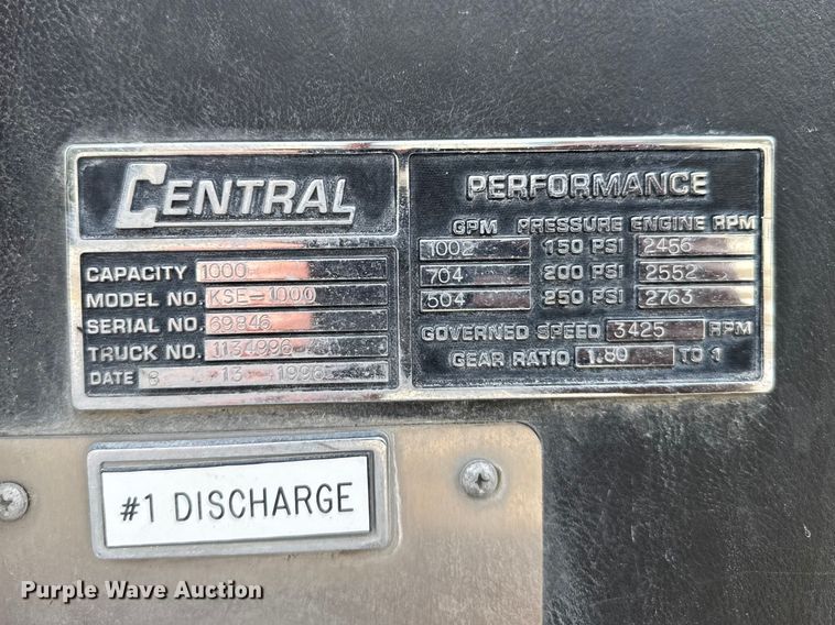 image for item FB7324 1996 Ford F700 pumper fire truck