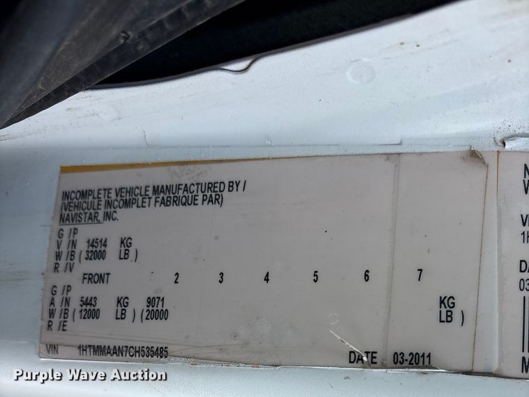 image for item FC2218 2012 International MA025 pothole patcher truck