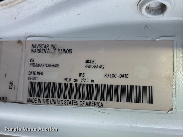 image for item FC2218 2012 International MA025 pothole patcher truck