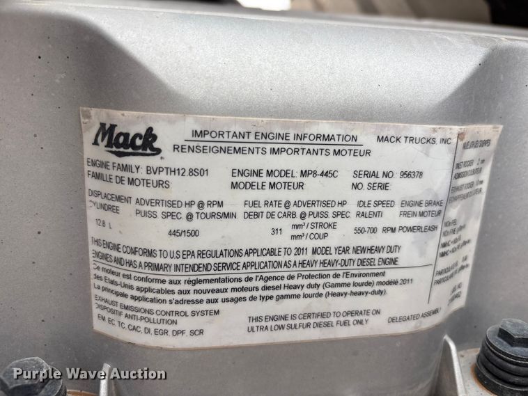 image for item FC2222 2012 Mack GU dump truck