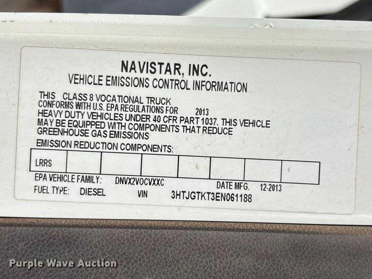 image for item FC2227 2014 International CT660S water truck