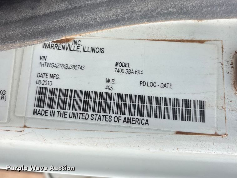 image for item FC2228 2011 International WorkStar 7400 water truck