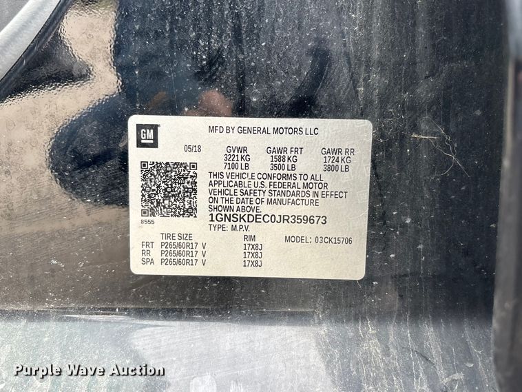 image for item FC4635 2018 Chevrolet Tahoe Police SUV