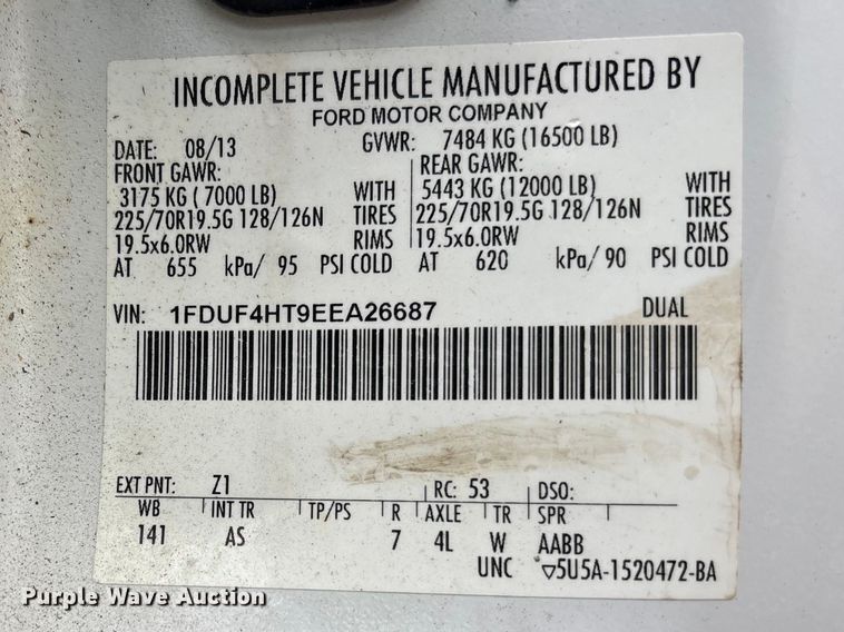 image for item FC4637 2014 Ford F450 Super Duty dump flatbed truck