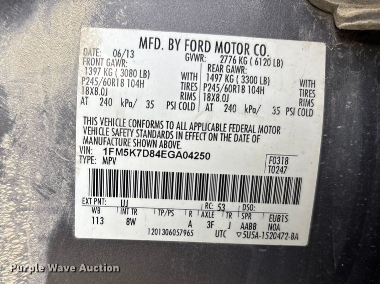 image for item FC4639 2014 Ford Explorer SUV