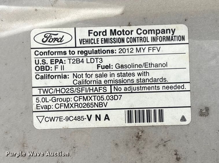 image for item FC5639 2012 Ford F150 Crew Cab pickup truck