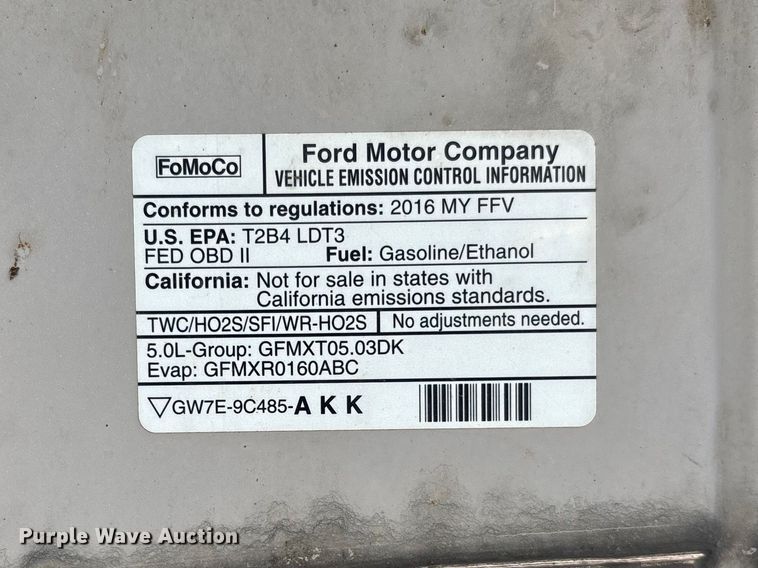 image for item FC5640 2016 Ford F150 Crew Cab pickup truck