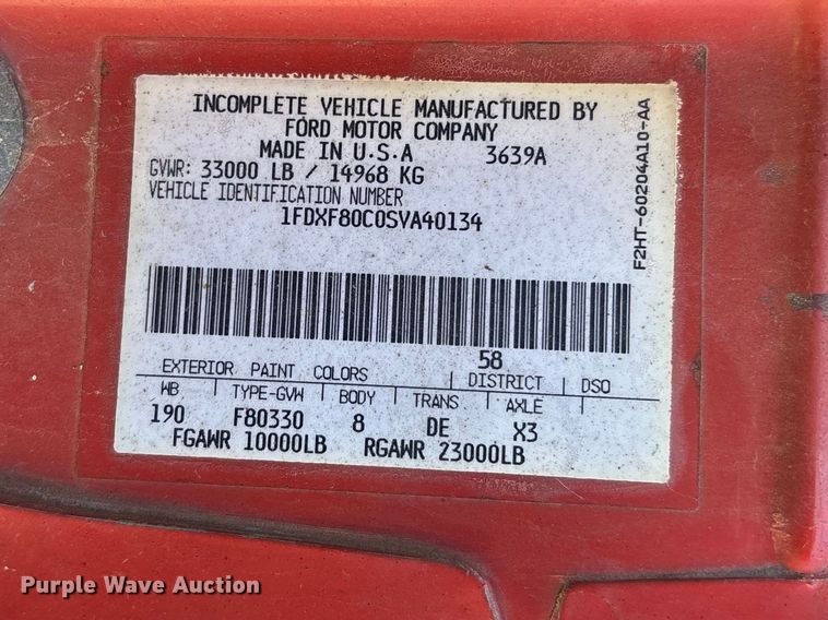 image for item FC5641 1995 Ford F800 oil distributor truck