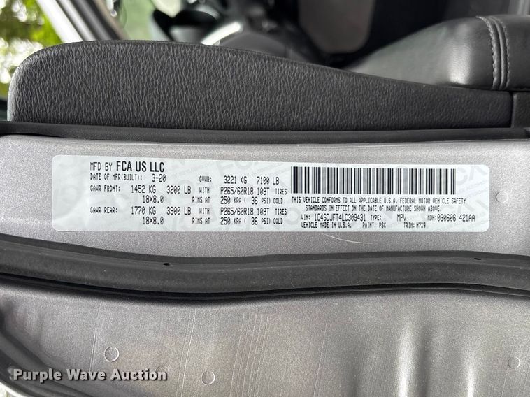 image for item FC5661 2020 Dodge Durango SSV SUV