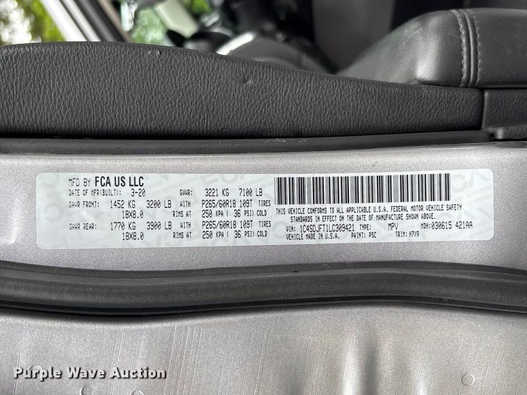 image for item FC5662 2020 Dodge Durango SSV SUV