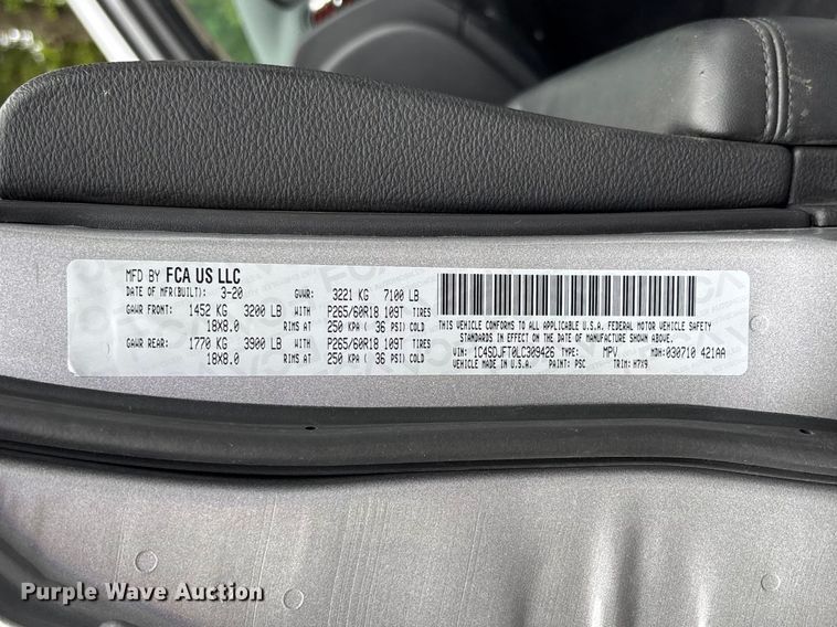 image for item FC5664 2020 Dodge Durango SSV SUV