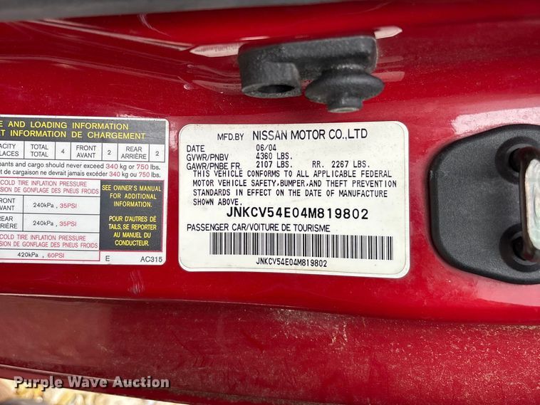 image for item FC5667 2004 Infiniti G35 