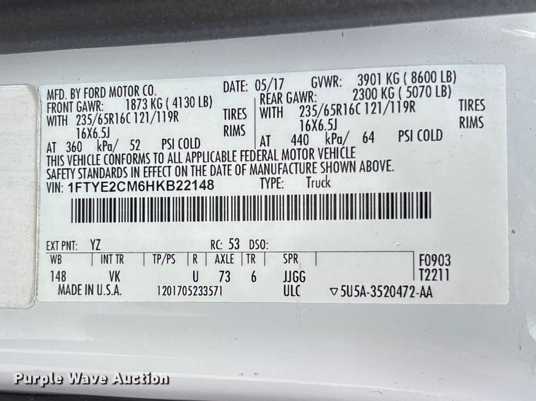 image for item FC5671 2017 Ford Transit 150 van
