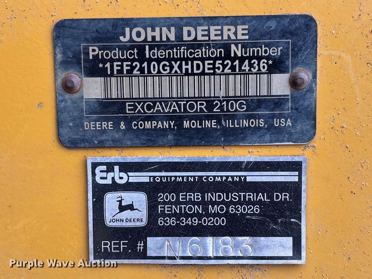 image for item FC5698 2013 John Deere 210G excavator