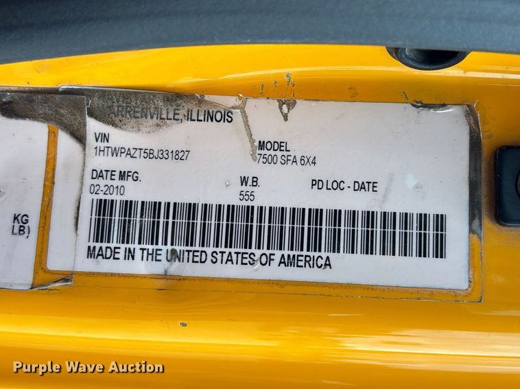 image for item FC5702 2011 International 7500 dump truck